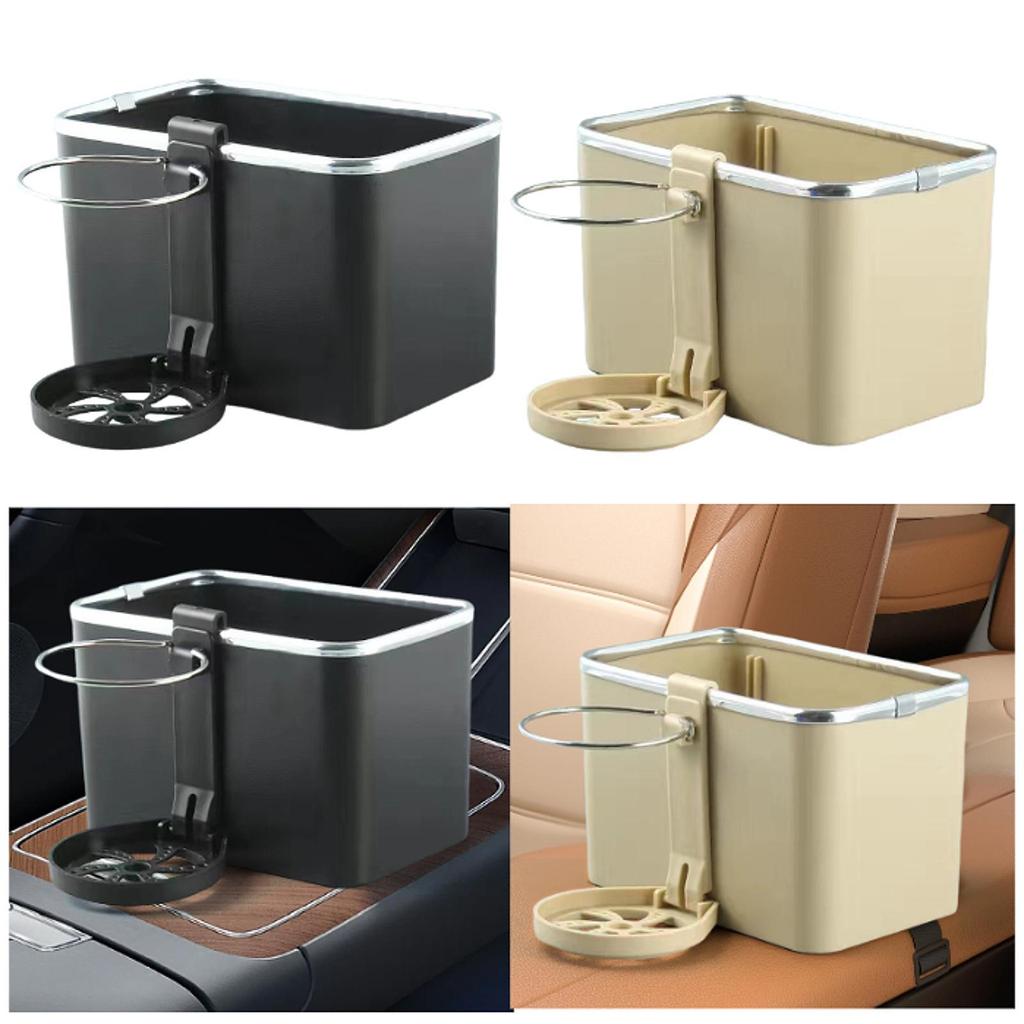 Car Armrest Storage Box with Foldable Cup Holder Auto Interior Accessories Easy Installation Multifunctional Napkin Holder