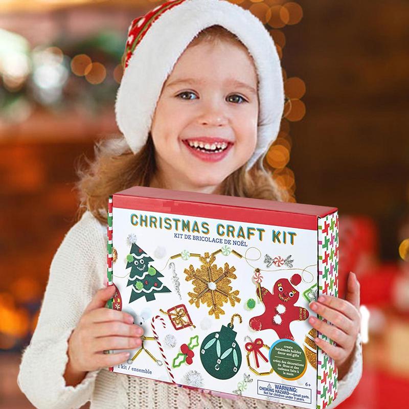 Weihnachtsbasteln für Kinder Feiertagsbedarf Aufhängbares Bastelprojekt für Familientreffen Feiern Abende Winterferien Heimdekoration