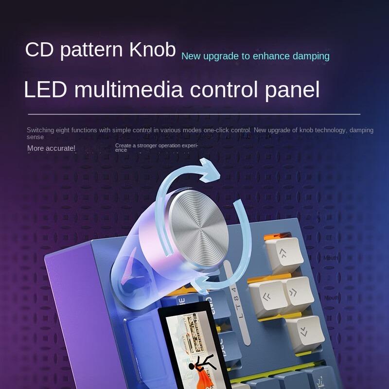 LT84 Oriental White The Third Mock Examination RGB Hot Plug Game Mechanical Keyboard Wireless Bluetooth Game Office Keyboard