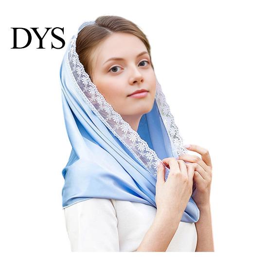 Breathable Summer Headscarf Hooded Lightweight Gauze Fabric Sun Protection Turban Windproof Spring Scarf Hat with Lace Embroidery Commuting Head Wrap