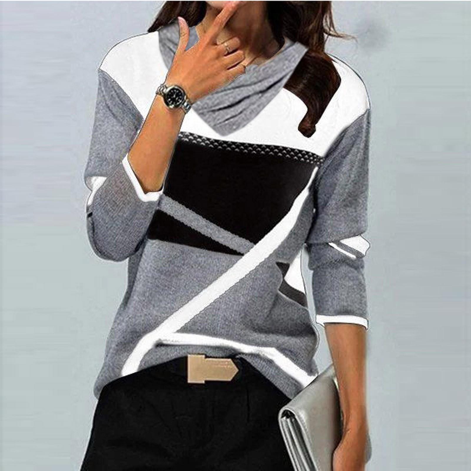 Женские топы Нарядные повседневные рубашки с длинными рукавами с перекрестным V-образным — фото 9