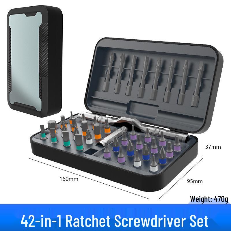 24-in-1 Multifunctional Ratchet Screwdriver Set: Strong Magnetic Phillips & Flat Head Bits for Household Use