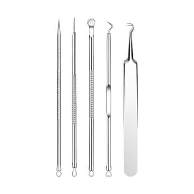 Stainless Steel Acne Needle Five-piece Set To Remove Blackheads, Pimples, Pimples, And  Particles Clip Tweezers