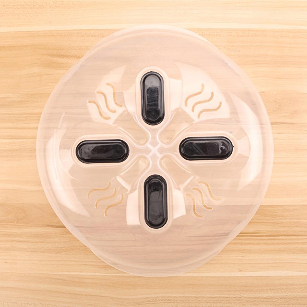 1pc Microwave Cover, Clear Microwave Plate Cover, Dish Covers, Microwave Oven Cooking Anti-Splatter Guard Lid With Steam Vents,
