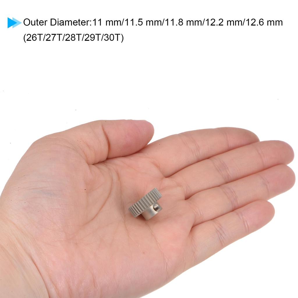 Uxcell 64P Pinion Gear Set, 3.175mm (1/8") Shaft, 26T, 27T, 28T, 29T, 30T, Aluminum Alloy Motor Gears for 1/10 RC Car (Set of 5)