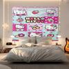 Hello Kitty Tapestry Wall Hanging Kawaii Aesthetic Room Decor Cute Wall Art for Bedroom Dorm Teen Girls
