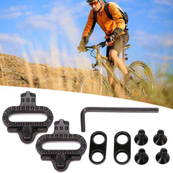 1 Set Bicycle Cycling Shoes Pedal Cleat with Hex Wrench MTB Mountain Road Bike Self-locking Pedal Cleats Replacement Bike Accessories