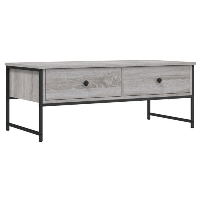 VidaXL Coffee Table Sonoma Grey 101x49x39.5 Cm Engineered Wood 837740