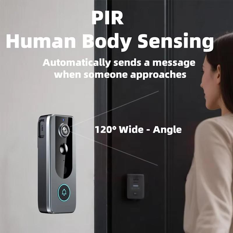 IP65 Водонепроникний вуличний бездротовий дверний дзвінок із сонячним захистом від дощу, камера Tuya Eye, цифровий оглядовий глазок, відеодомофон для розумного будинку
