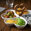Heart-shaped Ceramic Plate Multi-frame Fruit Plate Salad Bowl Snacks Platter Dried Fruit Tray Dessert Cake Pan Decorative Plates