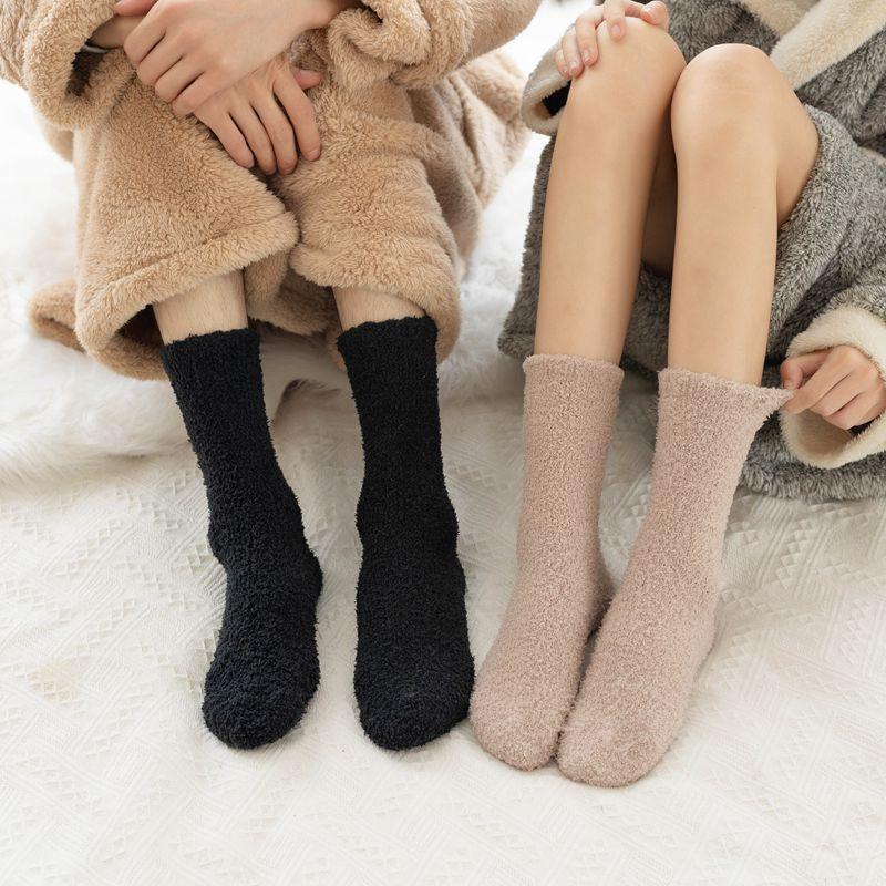 Winter Warm Women's Socks Thick Men's Women's Socks Super Thick Solid Socks Winter Socks Against Cold Snow Terry Socks