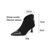 Fashion NEW Autumn Women Boots Sheep Suede Leather Shoes for Women Pointed Toe Thin Heel Boots Elegent High Heel Ankle Boots Daily Shoes