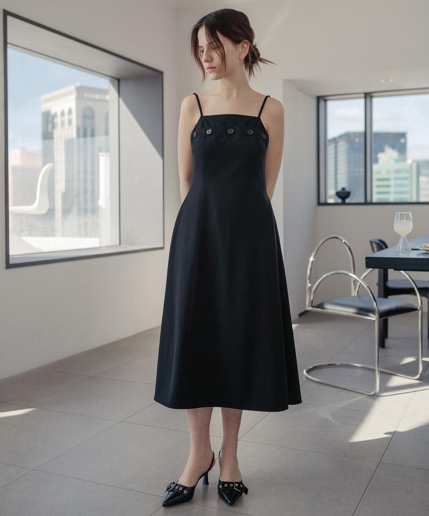 HARDCORE HAPPINESS Slip Button Point Dress_Black
