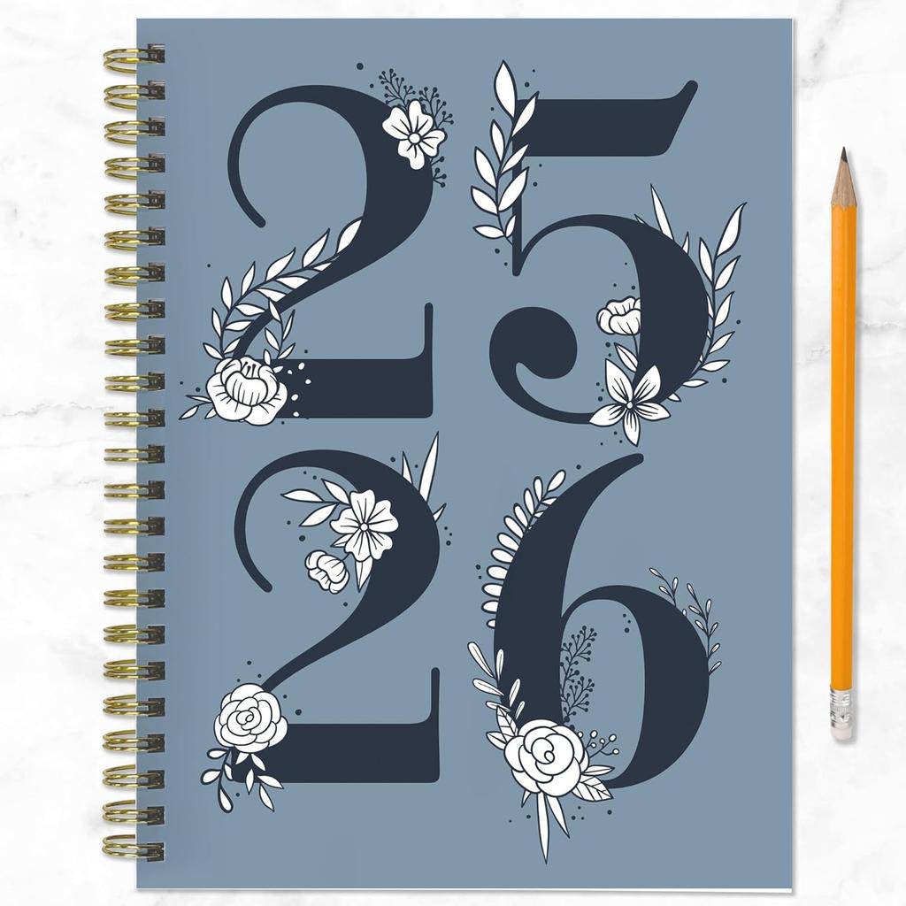 TF Publishing July 2025 - June 2026 Simply French Blue Medium Weekly Monthly Planner - 12 Month Academic Planner 2025-2026 with Durable Cover, Thick