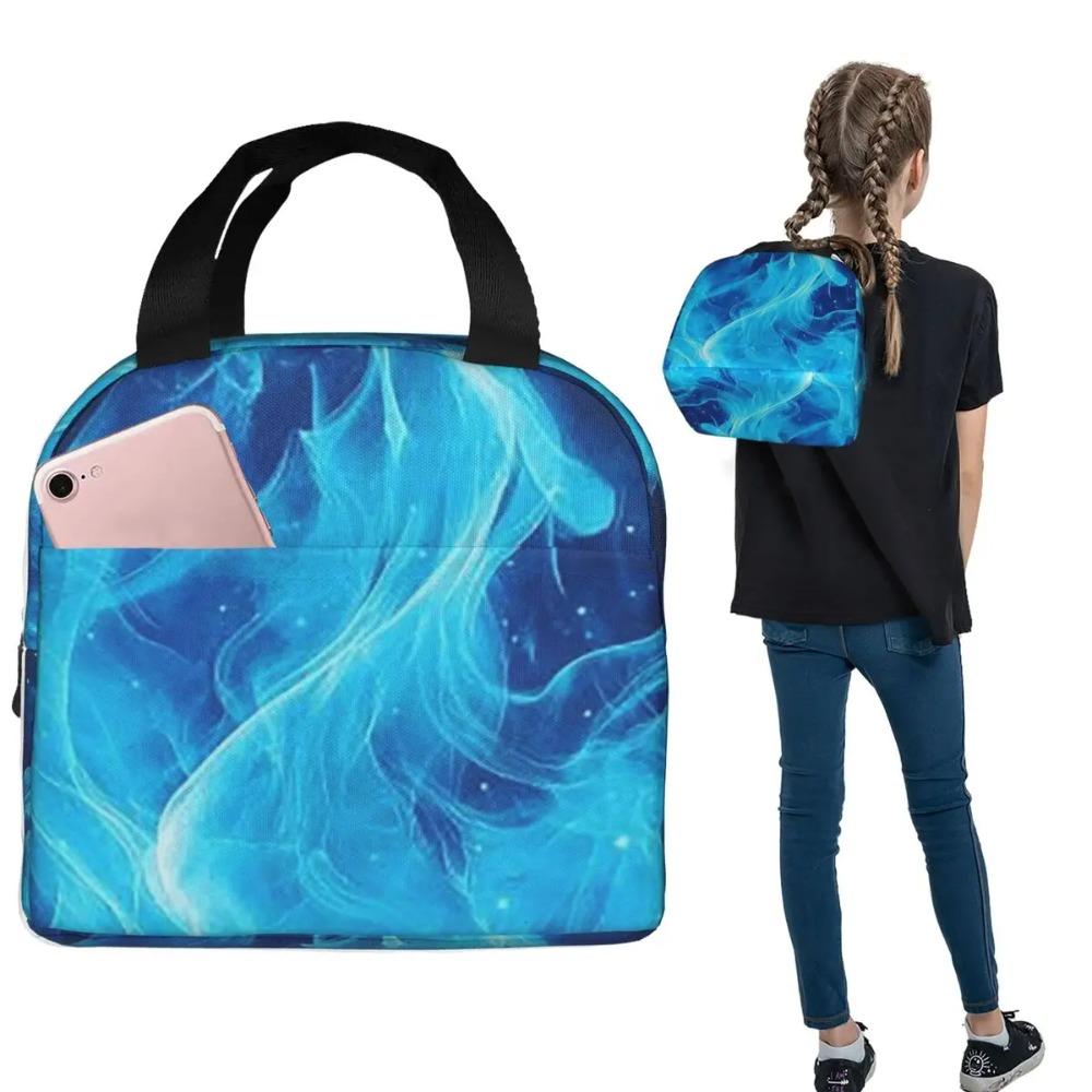 Burning Fire Insulated Lunch Bag for Women Children Portable Food Boxes Thermal Lunch Box Tote