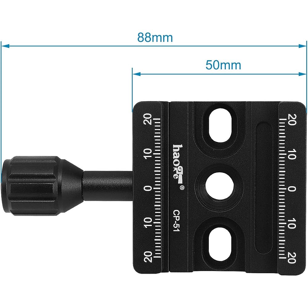 Haoge Combo Boss Adapter with CP-51 50mm Arca-Swiss Compatible Quick Release Clamp for Manfrotto Tripod Ball Head Clamp Replacement