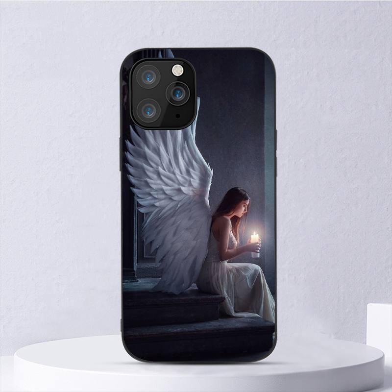Fantasy Ängelflicka Vingar Telefonfodral För Iphone 11 12 Mini 13 14 Pro Xs Max X 8 7 6s Plus 5 Se Xr Skal