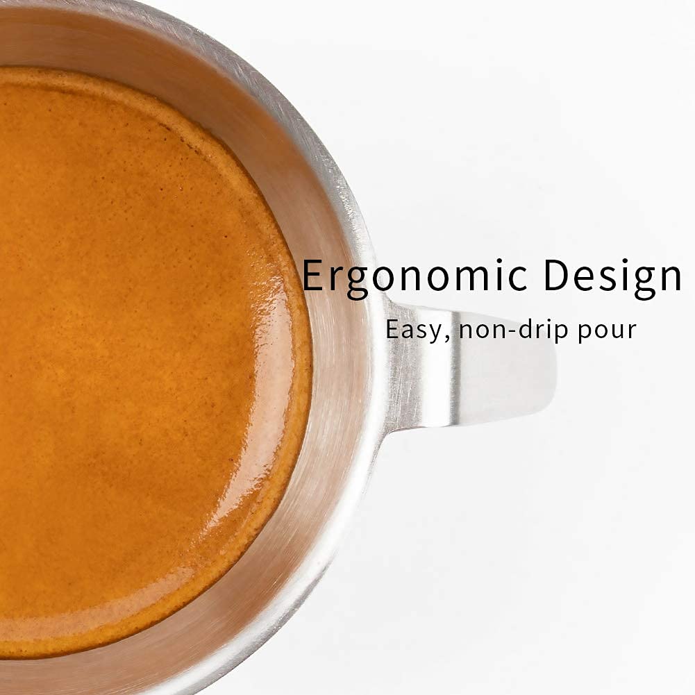 Watchget Espresso Shot 2 Measuring Cup with Graduated Measuring Cup, 304 Stainless Steel, Integrated Handle and Cup, 3060ml