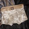 10A Antibacterial Men's Ethnic Print Breathable Boxer Briefs Shorts