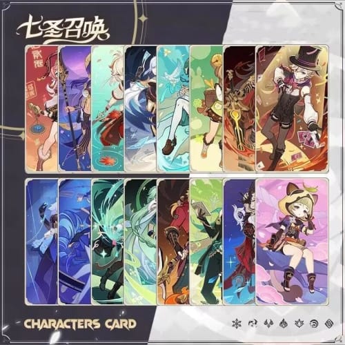 Seven Saints Summon Card, Genshin Impact Yuanjun, Latest Version 4.4, Full Character Card, 66/31 Cards, Flax, Sweet Rain, Keqing, Walnut, Clay Sauce,