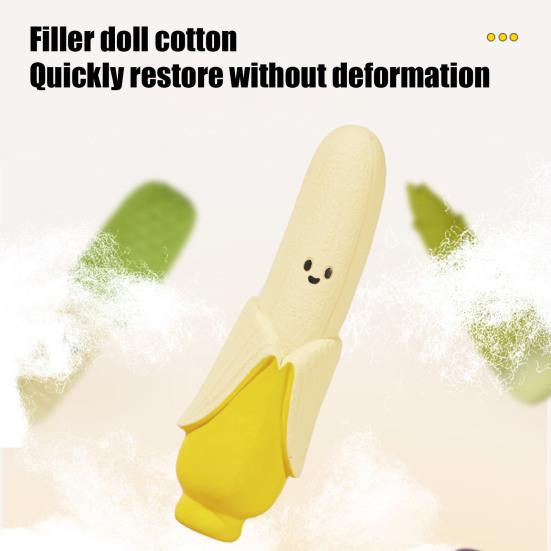 Latex Dog Teething Toy Squeaky Dog Chew Toy Cute Banana Sugarcane Bamboo Shoot Dog Teeth Cleaning Toy for Puppies Aggressive Chewers Interactive Play