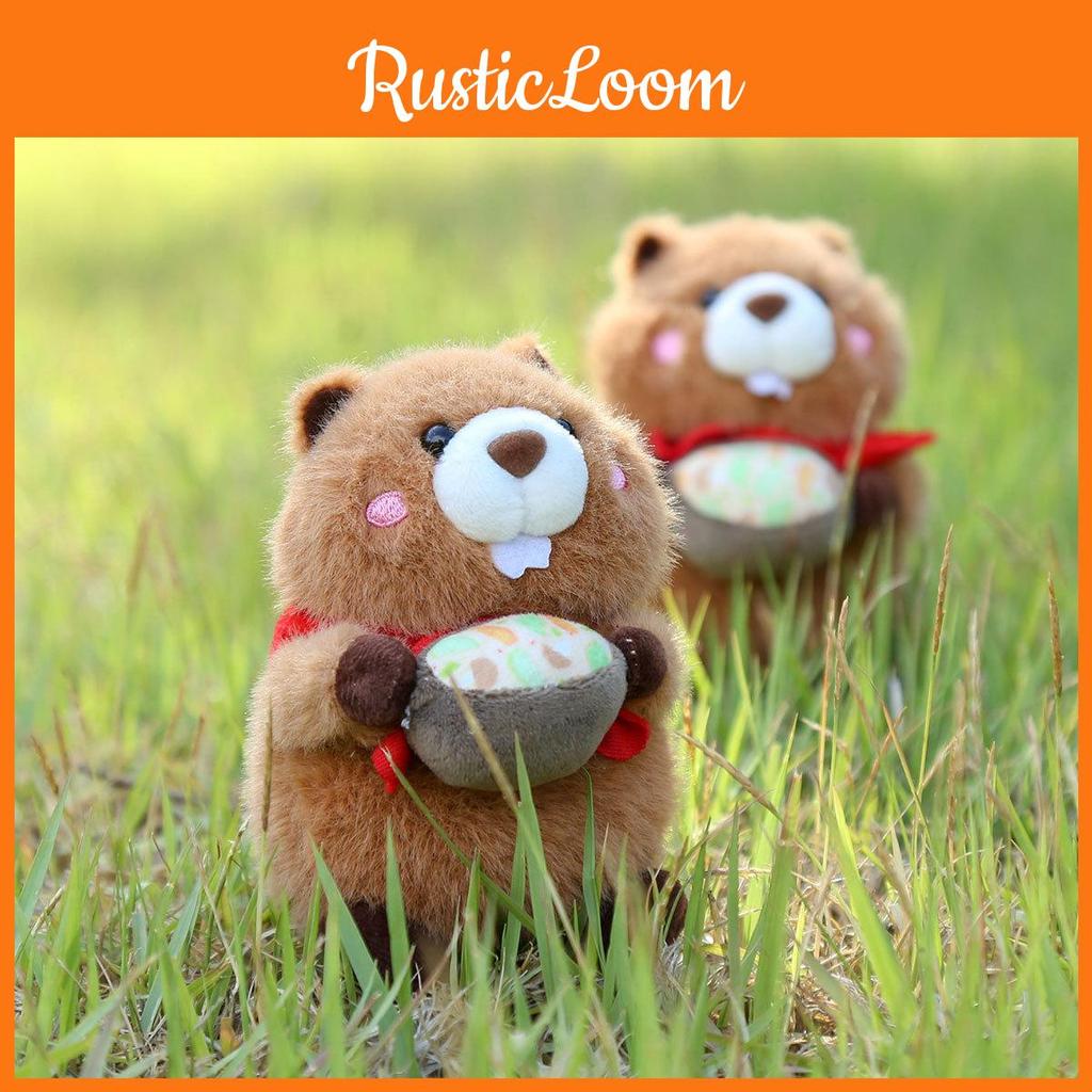 Hug Bowl Marmota Animal Plush Doll Keyring With Short Pile Fabric For Kids Gift