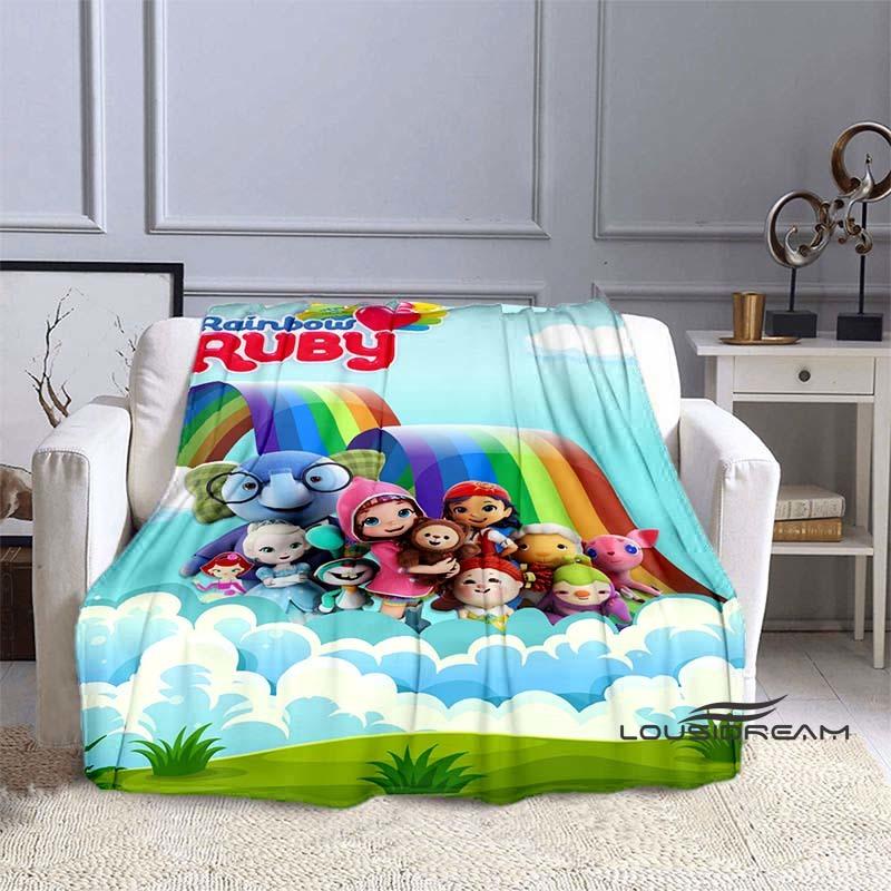 Cartoon Series Rainbow Ruby Children's Blanket Lulu and Bear Cute Blanket Intelligence and Adventure Blanket Photo A-1