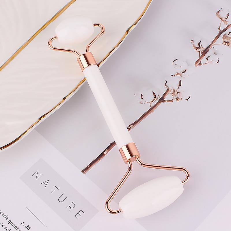 Pink Resin Facial Massage Set: Roller, Scraping Board & Tendon Stick