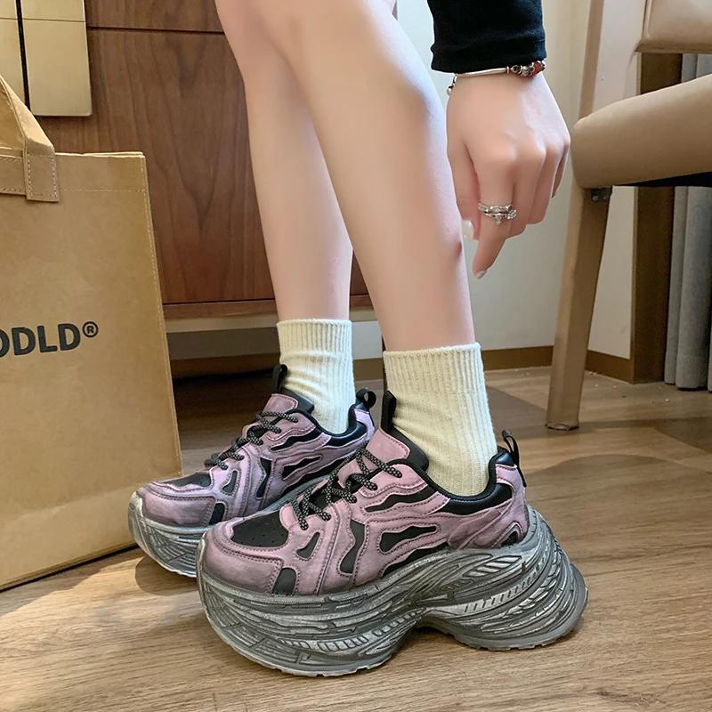 Fashion Women Designer Sneakers 2024 Autumn Comfortable Breathable Women's Vulcanize Shoes Trendy Versatile Lady Platform Casual Shoes