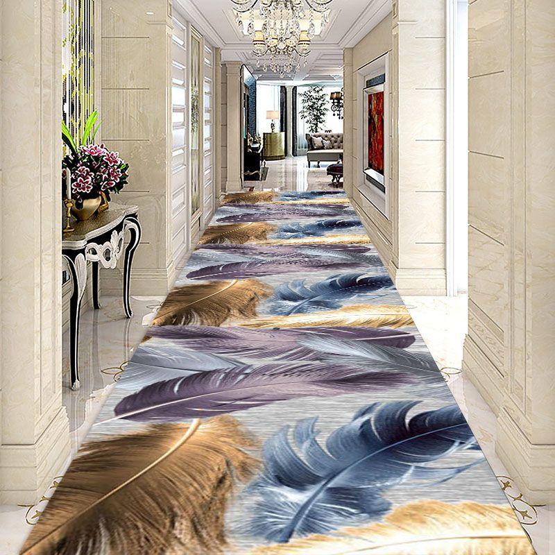 Modern Geometric Hotel Hallway Carpet Home Corridor Long Rug Soft Stair Carpet Entrance Floor Mat Non-Slip Base Runner Rug