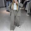 Women's Autumn/Winter Casual Zipper Hoodie & Wide-Leg Pants Set