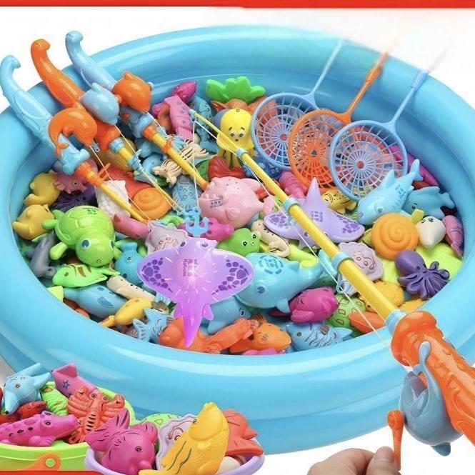 Magnetic Fishing Toy Set for Kids, Bath Water Play Toys, Educational Fishing Rod Game for Toddlers Boys Girls Early Learnin