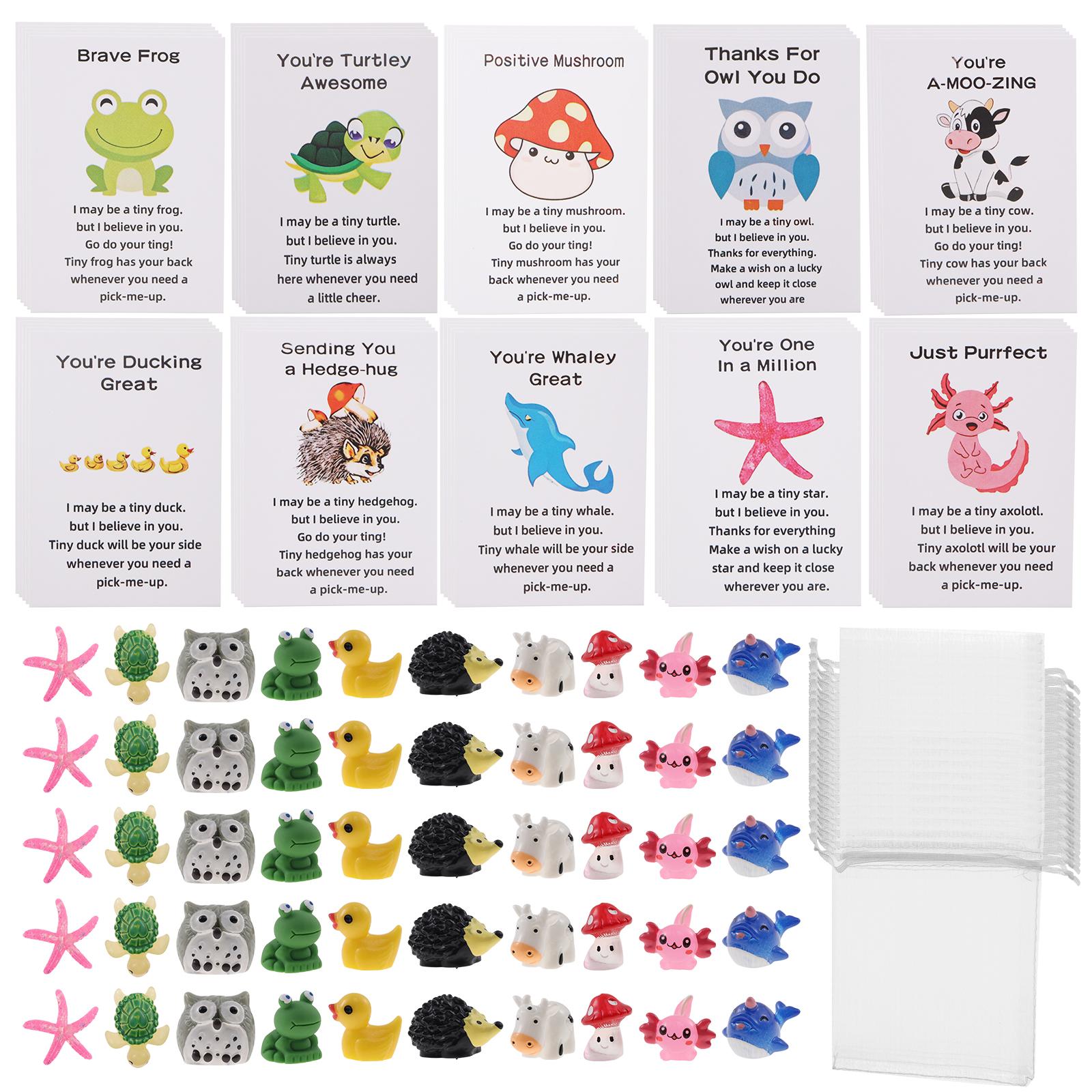 

Volunteer Staff Appreciation Present Bulk Mixed Resin Animal and Inspirational Note Card Bulk for Thanksgiving Christmas Favors