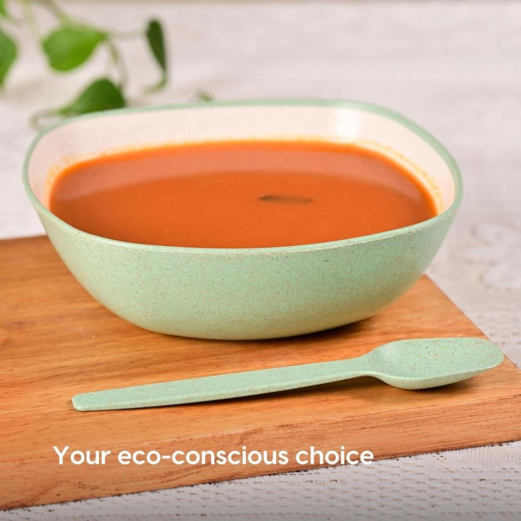 Set of 6 Earth-Friendly Multipurpose Bowls for Kitchen | 600 Ml | Made with Bamboo Fibers & Rice Husk | Microwave Safe Bowl