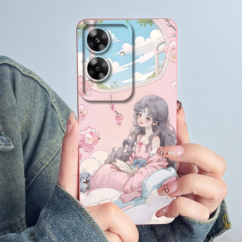 For Realme Narzo N61 Note60 Phone Case Note 60 NarzoN61 Casing Soft Silicone Painted Fashion Cartoon Flower Printed Back Cover