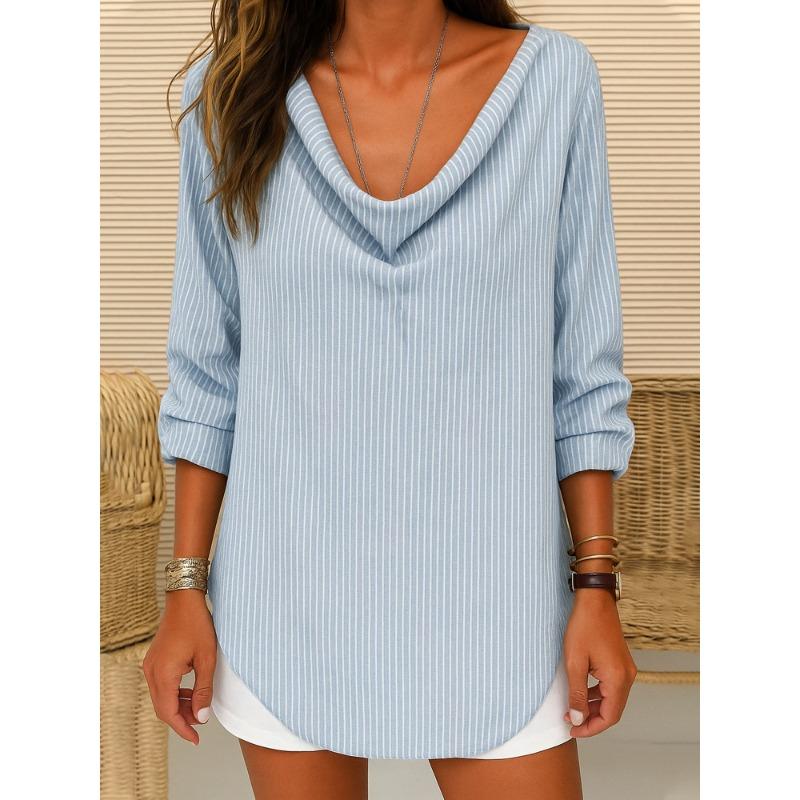 BITCED Bluse e Camicie Casual da Donna a Manica Lunga con Scollo a V