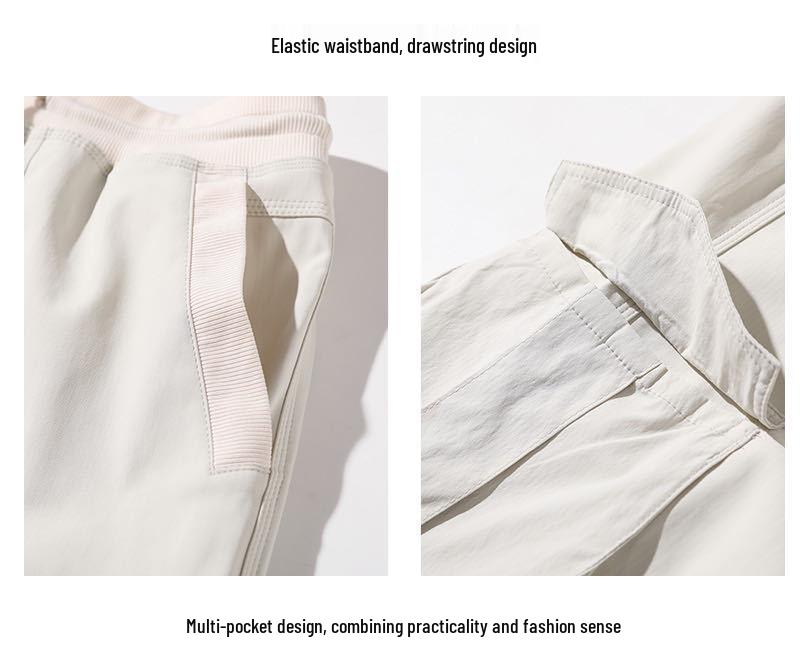 Unisex Windproof Fleece-Lined High-Waisted Utility Pants - Autumn/Winter, Straight Leg, Large Pockets.