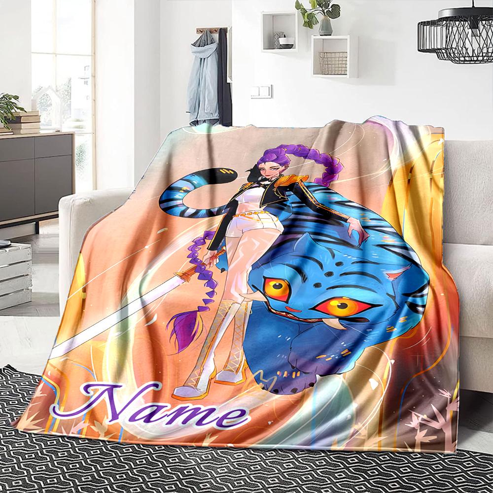 Custom Name Superhero Squad Adventure Blanket for Couch & Bed, Plush Cozy Fuzzy Blanket Super Soft & Warm Blankets for Fall and Winter. 090830