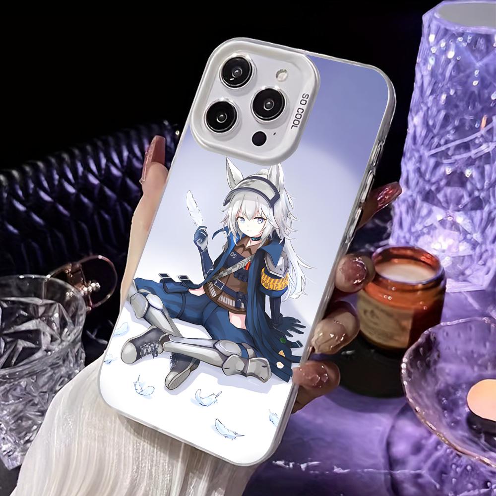 

Arknights Grani White Translucent Mobile Phone Case for iPhone 17 16 15 14 13 12 11 X XR XS Air Pro Max Plus Colorful Cover iPhone 14