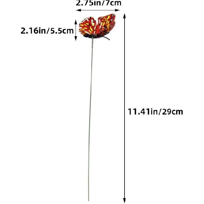 NUOBESTY 12pcs Butterfly Stakes Fake Butterflies Stake 3D Butterflies Stakes for Garden Lawn Patio Yard Pathway Indoor Outdoor Ornaments (Random