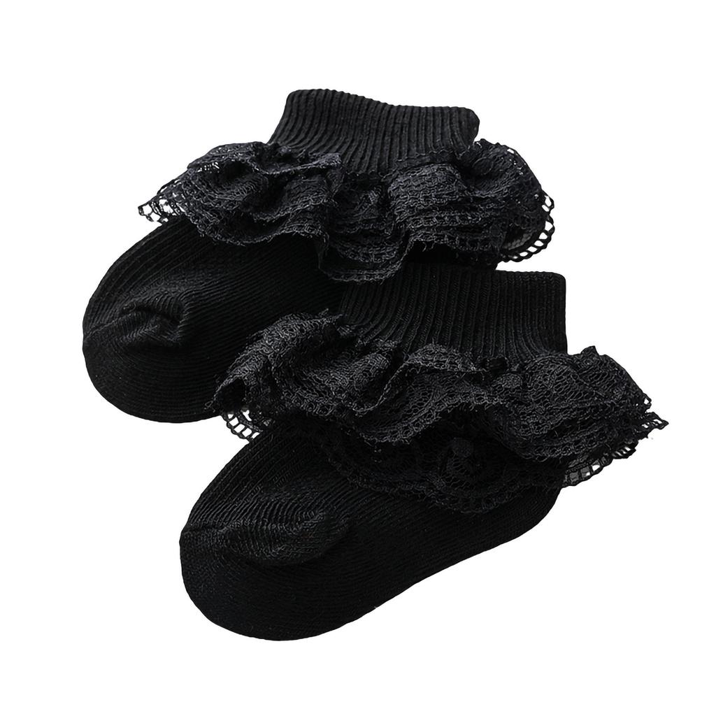 0-12 Monate Neugeborenes Baby Baumwollsocke Spitze Prinzessin gekämmte Baumwollsocken für Mädchen Sommer Frühling Säugling Baby Rüschen Kurze Socken