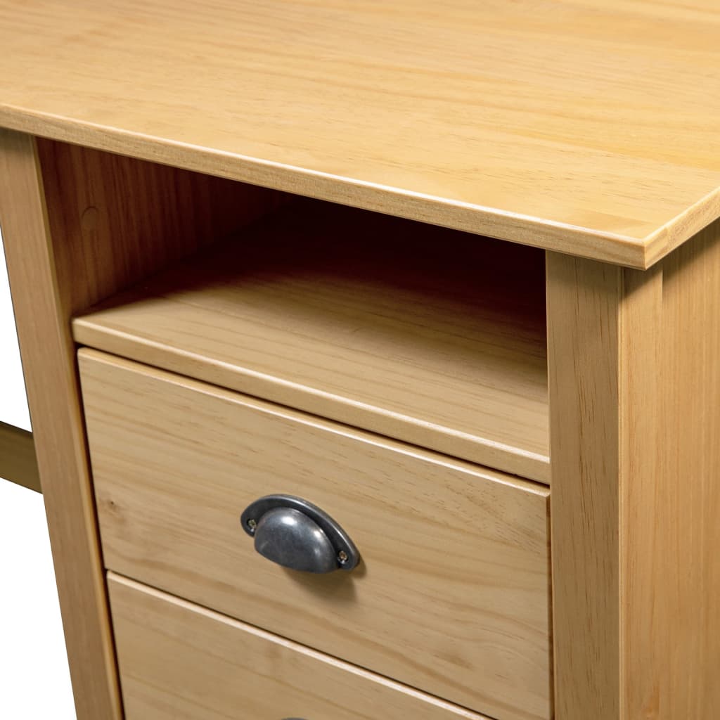 Hill Desk with 3 Drawers 120*50*74 cm Pine Wood