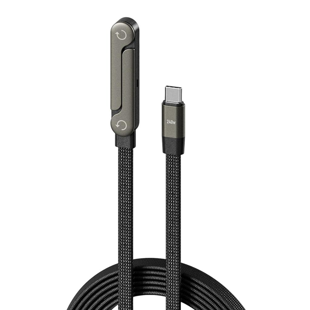 240 Вт/65 Вт Невидимий тримач Зарядний кабель Швидкісний шнур з обплетенням з вбудованою підставкою для телефону для iPhone 17