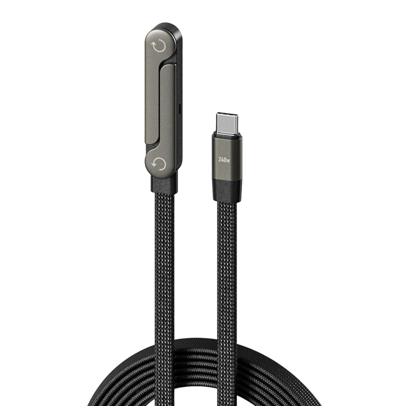 240W/65W 2-in-1 C-C Fast Charging Data Cable Foldable Bracket Data Cable Foldable Phone Tablet Stand for iPhone/Android/Tablets