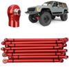8PCS Metal Pull Rod Kit Upgrade Modified Parts for Aixal SCX10 1 10 Simulation Crawler CarRed