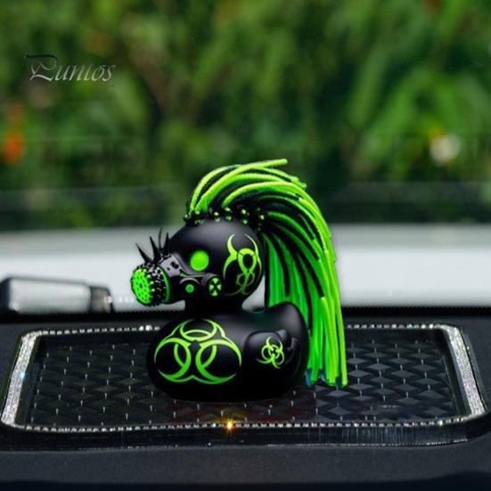 Gothic Duck Figurine Punk Deathrock Satanic Black Duck Resin Statue Sculpture Home Office Desktop Decoration Halloween Party Ornament