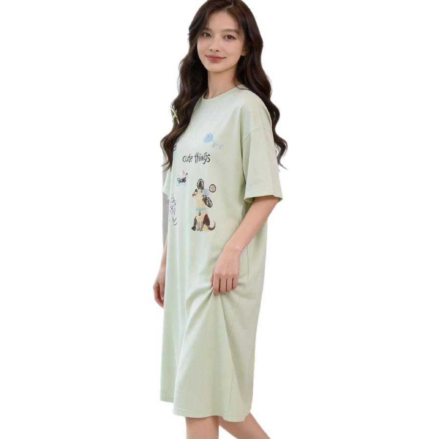 Casual Summer Sleep Dress For Women With Cotton Blend Fabric For Home And Lounge Use