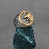 Nordischer Wikinger Edelstahlring mit Anker Kompass Lebensbaum Runen Amulett Wolf Design für Männer Frauen Biker Schmuck Geschenk