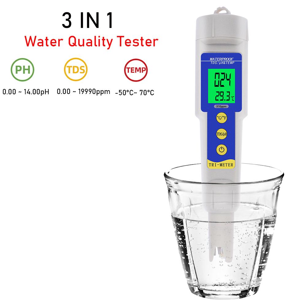 

3/4 in 1 PH Meter TDS EC Temperature Test Tool With Backlight Digital Water Quality Monitor Tester for Aquarium Drinking Water