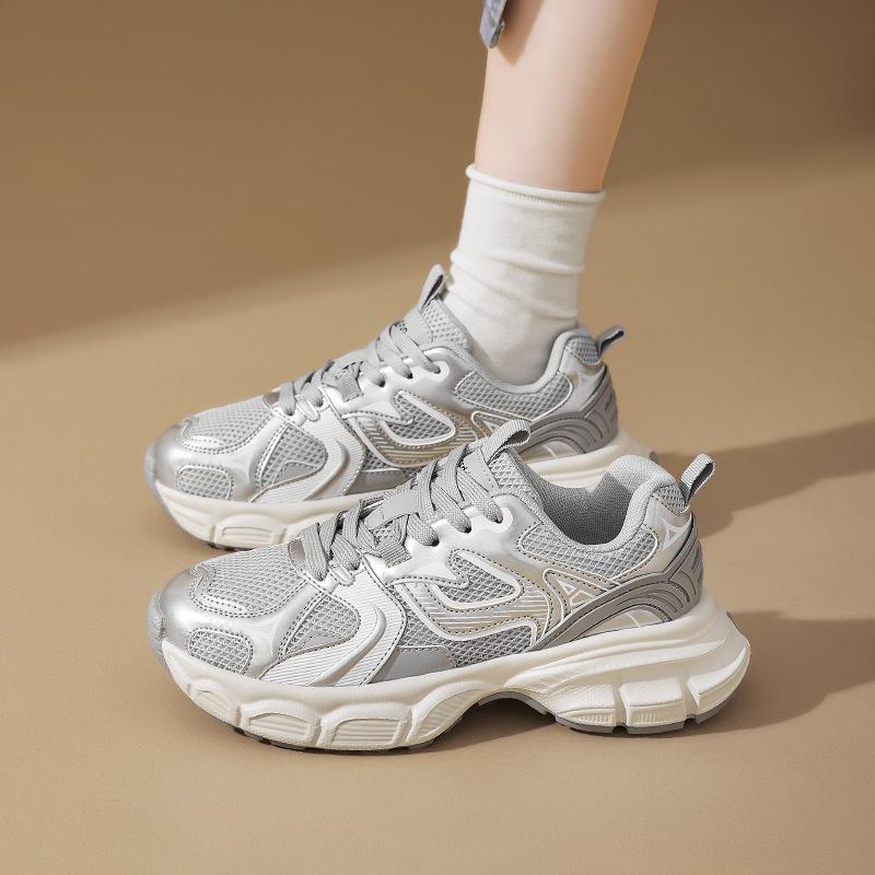 Augustine Daddy Shoes Women's Shoes Summer 2025 New Feet Small Retro Lightweight Sneakers Platform Casual Shoes